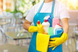 House Cleaner holding a bucket